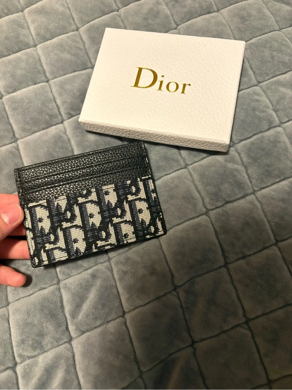 Dior Black and Ivory Oblique Card Case